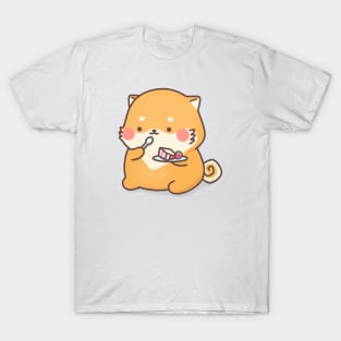 Latte dog eating a cake T-Shirt